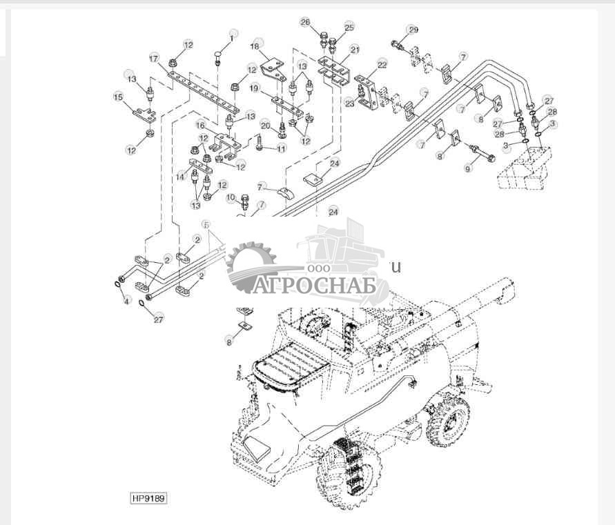 Reel Fore-And-Aft Hydraulic Lines, LH Side (Optional) 9550 ( 